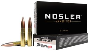 Nosler 51275 Match Grade  300Blackout 220gr Custom Competition Hollow Point Boat Tail 20 Per Box/20 Case