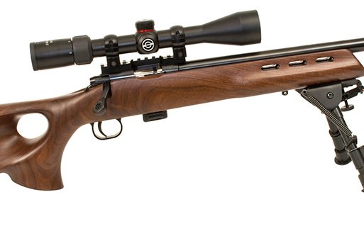 Crickett KSA20030 Model 722 Varmint Package Youth 22 LR 7+1 20" Blued Bull Barrel, Blued Steel Receiver, Fixed Thumbhole Walnut Stock, Includes Simmons 3-9x40mm Scope, Bipod, Case & Scope Rings