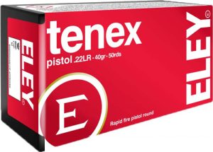 ELEY TENEX PISTOL 22LR 40GR - ROUND NOSE 50RD 100BX/CS