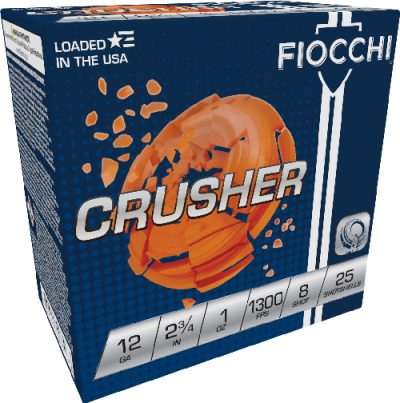 FIOCCHI CRUSHER 12GA 2.75" - 1OZ #8 1300FPS 250RD CASE LOT