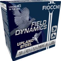 FIOCCHI STEEL 12GA 2.75" - 1-1/8OZ #4 25RD 10BX/CS