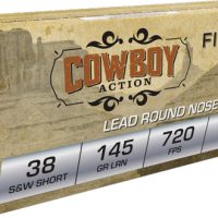 FIOCCHI 38 S&W SHORT 145GR - LEAD-RN 50RD 20BX/CS