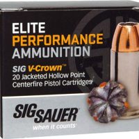 SIG AMMO 45ACP 230GR ELITE - V-CROWN HP 20RD 10BX/CS