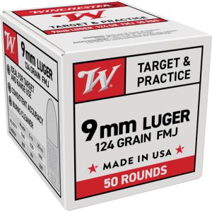 WINCHESTER USA 9MM LUGER - 124GR FMJ 50RD 20BX/CS