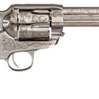 CIMARRON BAT MASTERSON 45LC - PW FS 5.5" ENGRAVED NICKEL