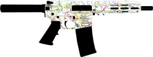 GLFA AR15 PISTOL 223 WYLDE - 7.5" NITRIDE SPLATTER WHITE