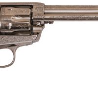 CIMARRON FRONTIER 45LC PW FS - 7.5" ENGRAVED NICKEL/IVORY