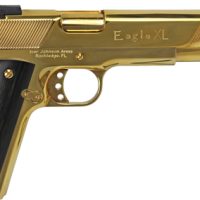 IVER JOHNSON EAGLE XL - 45ACP 6" 24K GOLD BLACK WOOD