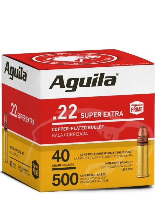 Aguila Super Extra High Velocity Rifle Ammunition .22 LR 40 gr. CPSP 1255 fps 500/ct