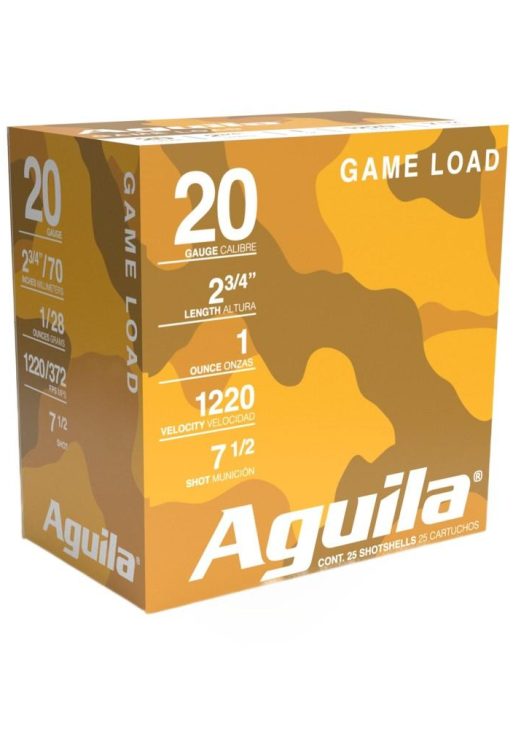 Aguila High Velocity Shotshells 20 ga 2-3/4" 1oz 1220 fps #7.5 25/ct