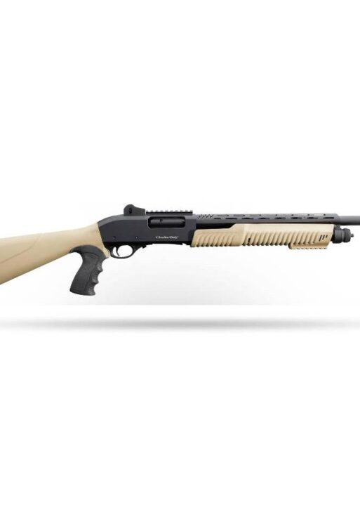 Charles Daly Model 301 Tactical Pump Shotgun 12ga 3"Chamber 5rd Capacity 18.5" Barrel FDE Stock Ghost Ring sight
