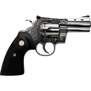 Colt Python "Filigree Frame" Handgun .357 Mag 6rd Capacity 3" Barrel Stainless Finish Wood Grips