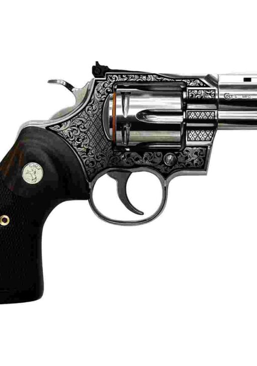 Colt Python "Filigree Frame" Handgun .357 Mag 6rd Capacity 3" Barrel Stainless Finish Wood Grips