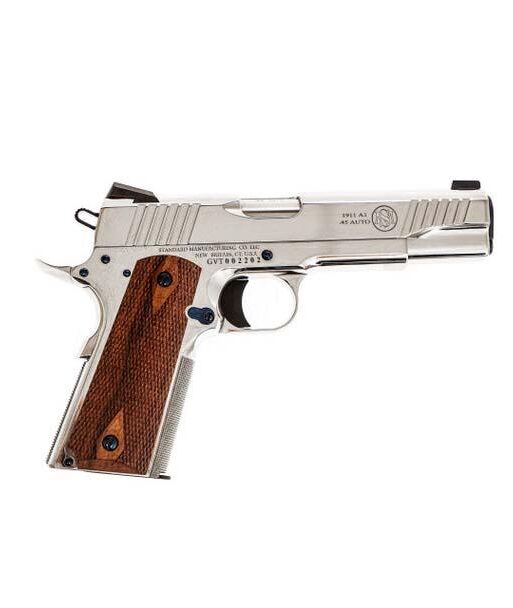 Standard Manufacturing 1911 Nickel Handgun .45 ACP 8rd Magazine 5" Barrel