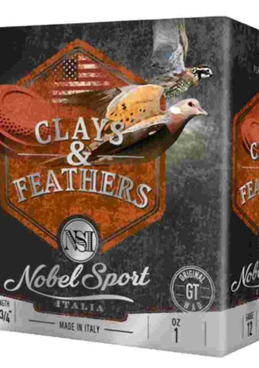 Nobel Sport Clays & Feathers Shotshells 12ga 2-3/4" 1oz 1300 fps #7.5 25/ct