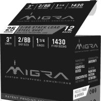 Migra Waterfowl Steel Shot Shotshell 12 ga 3" 1-1/4 oz 1430 fps #2-BB 25/ct