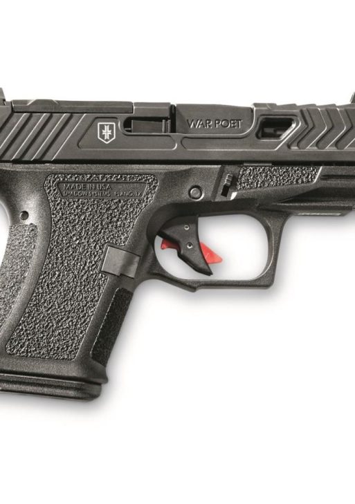 Shadow Systems CR920 War Poet Handgun 9mm Luger 10rd Magazines (2) 3.41 Barrel Black War Poet Slide Engraving with Night Sights Optic Ready