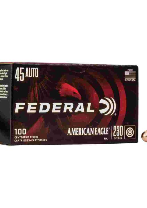 American Eagle Handgun Ammunition .45 ACP 230 gr FMJ 890 fps 100/ct
