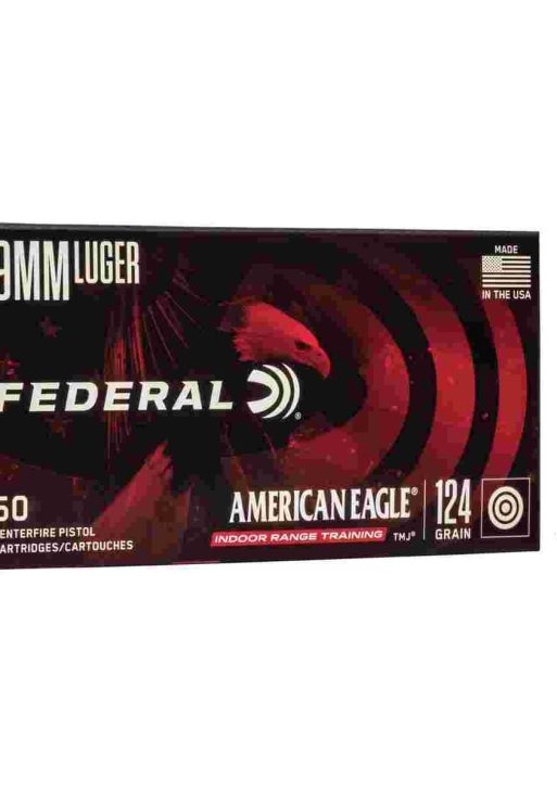 American Eagle IRT Handgun Ammunition 9mm Luger 124 gr. TMJ 1120 fps 50/ct