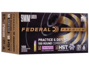 Federal Practice & Defend HST/Syntech Combo 9mm Luger 124 gr 1150 fps 100/ct