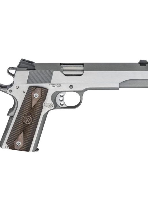 Springfield 1911 Stainless Steel Garrison Engraver Model Handgun .45 Auto 7rd Magazine 5" Barrel