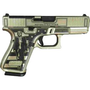 Glock G19 Gen 5 Custom Trump "Trump Fight/Never Surrender" Handgun 9mm Luger 15rd Magazines (3) 4.02" Barrel Austria