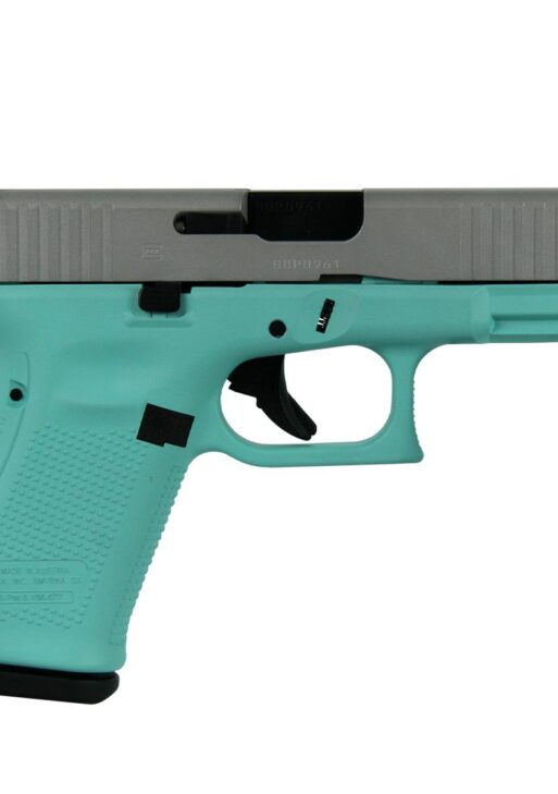 Glock 19 Gen 5 Custom "Robin's Egg Blue Frame Crushed Silver Slide" Handgun 9mm Luger 15/rd Magazines (3) 4.02" Barrel Austria