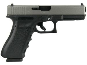 Glock 17 Gen 3 Custom "Two Tone Black Frame with Silver Slide" Handgun 9mm Luger 17rd Magazines (2) 4.5" Barrel Austria