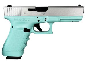 Glock 17 Gen 3 Custom "Robin's Egg Blue Frame Crushed Silver Slide" Handgun 9mm Luger 17/rd Magazines (2) 4.49" Barrel Austria