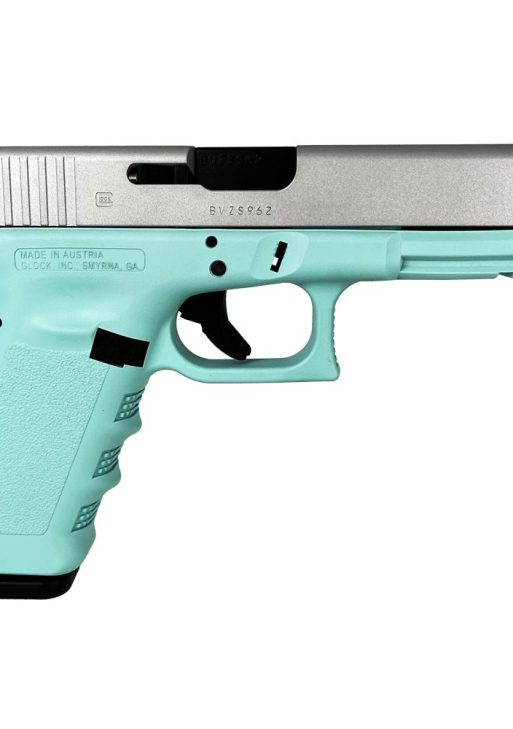 Glock 17 Gen 3 Custom "Robin's Egg Blue Frame Crushed Silver Slide" Handgun 9mm Luger 17/rd Magazines (2) 4.49" Barrel Austria