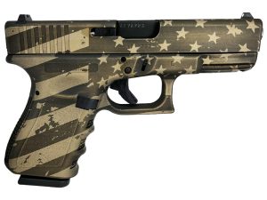 Glock 19 Gen 3 Custom "USA Flag in Distressed Burnt Bronze" Handgun 9mm Luger 15rd Magazines (2) 4.02" Barrel Austria