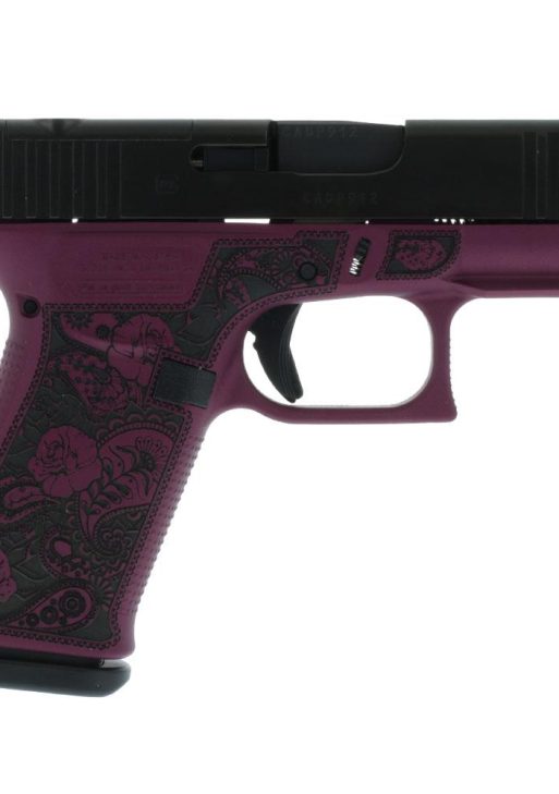 Glock 43x MOS Custom "Glock and Roses Black Cherry Frame" Subcompact Handgun 9mm Luger 10rd Magazines (2) 3.41" Barrel Austria