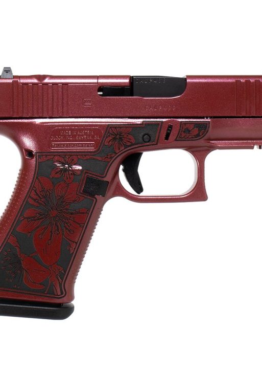 Glock 43x MOS Custom "Cherry Blossom Engraved Medusa Pink Frame" Subcompact Handgun 9mm Luger 10rd Magazines (2) 3.41" Barrel Austria