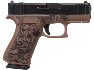 Glock 43x MOS Custom "Engraved Country Bourbon Cerakote " Subcompact Handgun 9mm Luger 10rd Magazines (2) 3.41" Barrel Austria