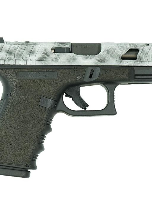 Glock 19 Gen 3 Custom "Static Stipple Frame/Sliver Marbled Slide" Handgun 9mm Luger 15rd Extended Magazines (2) 4" Barrel RMR Optic CutUSA