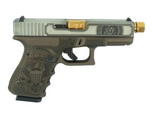 Glock 19 Gen 3 Compact "Trump Edition" Handgun 9mm Luger 15rd Magazines (2) 4" Threaded Gold Barrel Two Tone