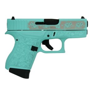 Glock 43 Gen 4 "Robin's Egg Blue Glock & Roses" Subcompact Handgun 9mm Luger 6/rd Magazines (2) 3.41" Barrel USA