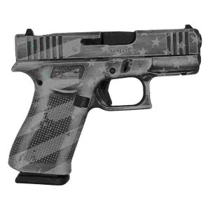 Glock 43X "US Flag" Distressed Gray Handgun 9mm Luger 10rd Magazines(2) 3.4" Barrel Accessory Rail USA Made