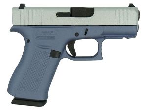 Glock 43X Crushed Silver Glitter Slide/Orchid Purple Frame Handgun 9mm Luger 10rd Magazines(2) 3.4" Barrel Accessory Rail USA Made