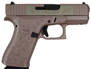 Glock 43X "Glock & Roses" Pink Handgun 9mm Luger 10rd Magazines(2) 3.4" Barrel Accessory Rail USA Made