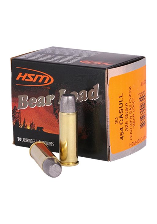 HSM Bear Load Hard Cast Handgun Ammunition .454 Casull 325gr WFN 1330 fps 20/ct