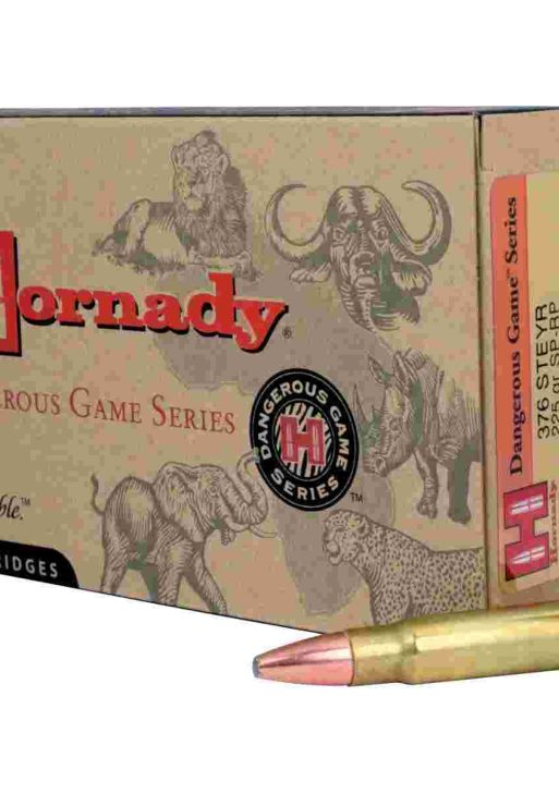 Hornady Dangerous Game Series Rifle Ammunition .376 Steyr 225 gr SP 2600 fps - 20/box