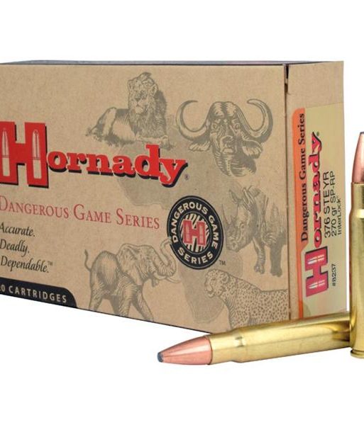 Hornady Dangerous Game Series Rifle Ammunition .376 Steyr 270 gr SP-RP 2600 fps - 20/box