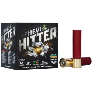 HEVI-Shot HEVI-Hitter Tungsten/Steel Shotshells 28ga 3" 3/4oz 1450 fps #4 25/ct