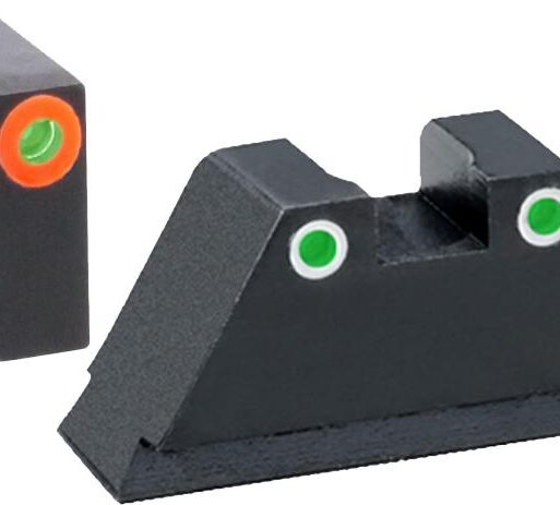 Ameriglo Green Tritium Round Outline Orange .315/White .392 for Glock Tall Suppressor
