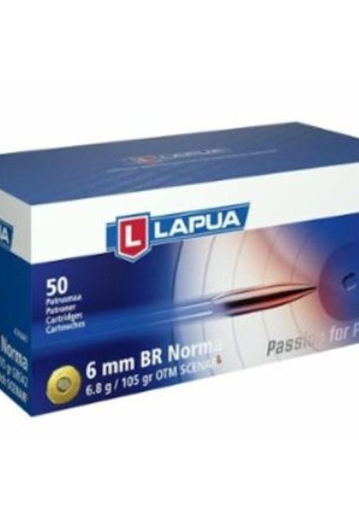 Lapua OTM Rifle Ammo 6mm BR Norma 105 gr Scenar-L 2674 fps 50/ct