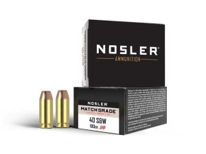 Nosler Match Grade Handgun Ammo .40 S&W 180 gr JHP 20/ct