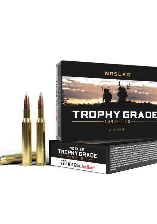 Nosler Trophy Grade Rifle Ammunition .270 Win 130 gr AB 3075 fps - 20/box