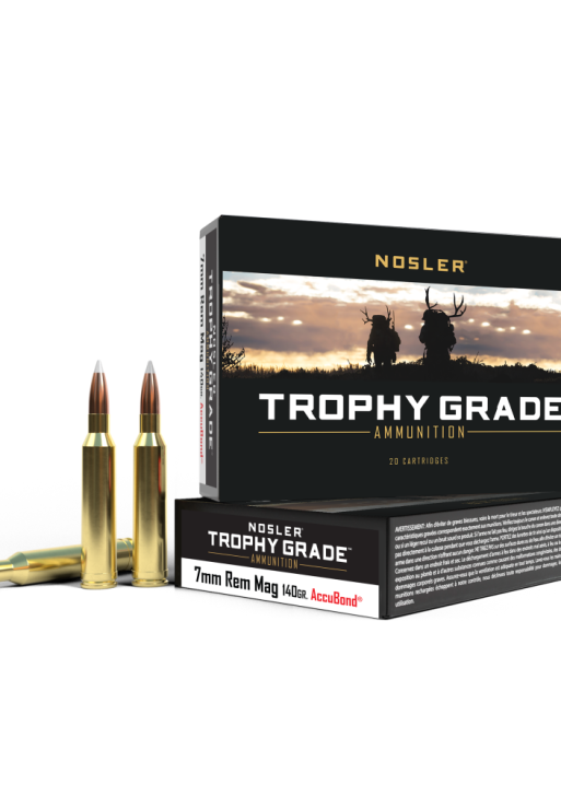 Nosler Trophy Grade Rifle Ammunition 7mm Rem Mag 140 gr AB 3125 fps 20/ct