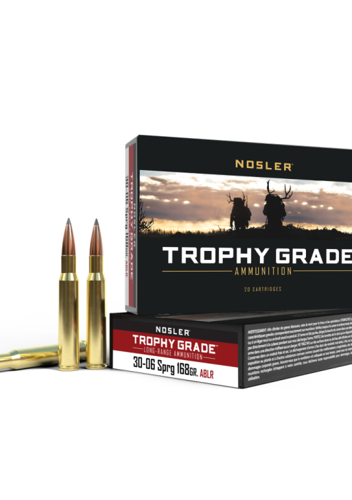 Nosler Trophy Grade Long Range Ammunition .30-06 Sprg 168 ABLR 2800 fps 20/ct